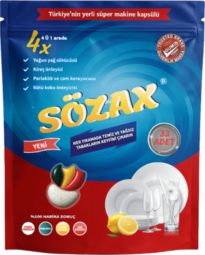 SÖZAX 33 LÜ BULAŞIK MAKİNESİ KAPSÜLÜ 4 FORMÜL 1 ARADA